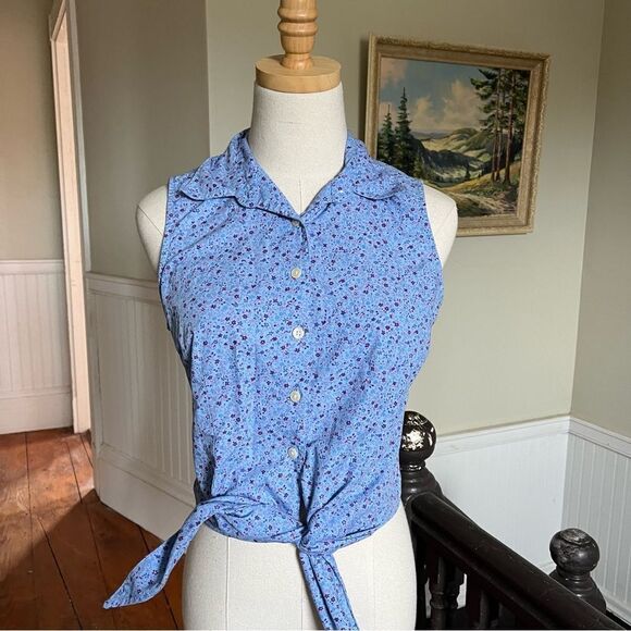 Vintage Daisy Duke Ann Taylor Floral Top S - Picture 1 of 6